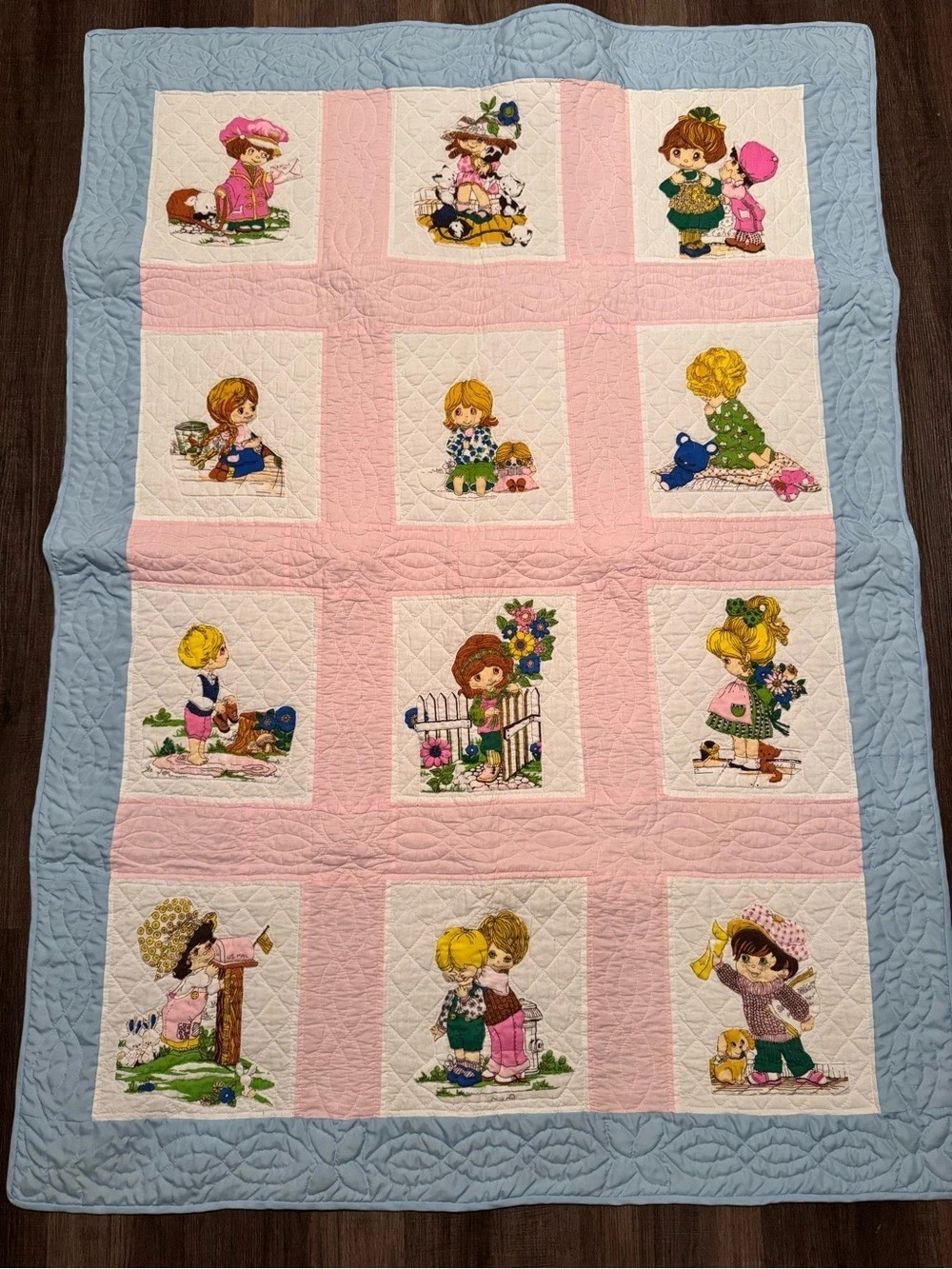 Vintage handmade Children's Appliqué Quilt